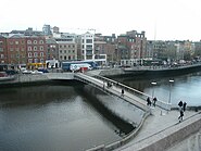 Looking northwards across the Millennium Bridge towards the Italian Quarter