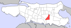 Location of Monteflores within the Barrio of Santurce