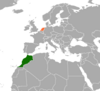 Location map for Morocco and the Netherlands.