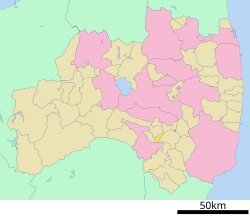 Location of Nakajima in Fukushima Prefecture