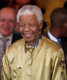 Nelson Mandela on his 90th birthday in Johannesburg, South Africa, in May 2008.