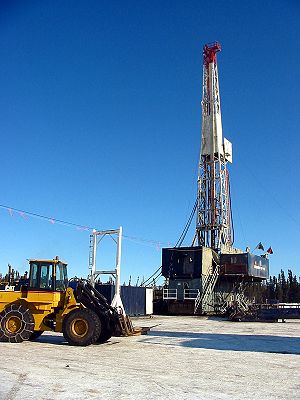 Petroleum drilling rig. Capable of drilling th...