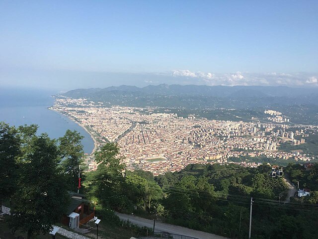 Vista de Ordu desde a colina de Boztepe