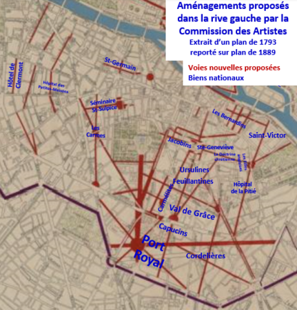 Plan des artistes rive gauche