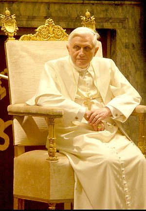 Pope Benedictus XVI at a private audience (Jan...