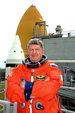 Rjumin 1998-ban a NASA Kennedy Űrközpontjában