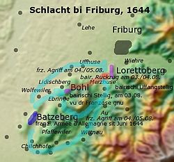 Schaupätz vu dr schlacht bi Friburg