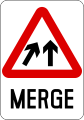 Lanes merge ahead