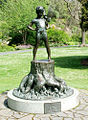 Cecil Thomas's Peter Pan statue, one of a pair of statues based on J.M. Barrie's novel, added to the garden in 1965