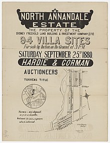 Sub-division plan, Annandale,1880, F H Reuss. Subdivision Annandale, Reserve St, 1880.jpg