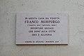 Plaque commémorative pour Franco Morpurgo (Trieste 1943-2006 Bologne), promoteur politique et culturel, Bologne (Italie)
