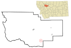 Location of Fairfield, Montana