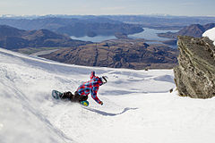 Treble Cone, Ванака, Новая Зеландия - Saddle Basin Snowboarder.jpg