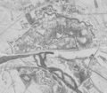 Zdjęcie satelitarne Twierdzy Modlin wykonane między 12 a 16 grudnia 1961 przez amerykańskiego satelitę wywiadowczego Discoverer 36.