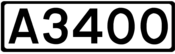 <small> <i> (aŭgusto 2009) </i> </small> A3400-vojŝildo