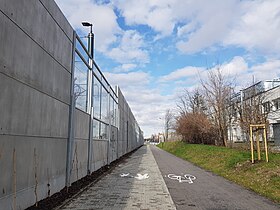 Chodnik oraz droga dla rowerów biegnące wzdłuż ulicy