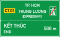 453a: Distance indication to the end of expressway.