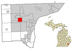 Location in Wayne County and the state of Michigan