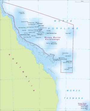Korallimere saarte territooriumi kaart