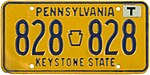 Номерной знак Пенсильвании 1977 года выпуска 828-828.jpg