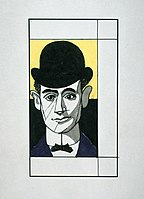 Adolf Hoffmeister, Franz Kafka (stamp design), 1967