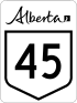 <small> <i> (decembro 2009) </i> </small> Alberta Highway 45 ŝildo