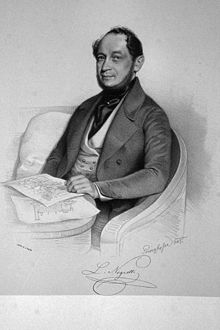 Alois Negrelli, Litografio de August Prinzhofer, 1845