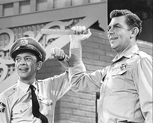 Publicity photo of Andy Griffith and Don Knott...