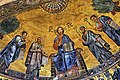 Mosaik di apse (1220). Kristus diapit oleh Rasul Petrus, Paulus, dan Andreas serta Santo Lukas