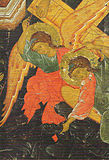 Ascension-Descente aux enfers, fragment : les anges. Deuxième quart du XVIe siècle. Musée de Vologda. Provient du monastère de Gorne-Ouspenski