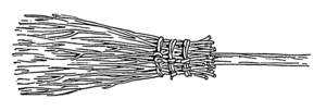 Line art drawing of a besom broom.