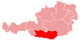 克恩頓州在奧地利的位置