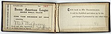 A season pass for the 1906 season Boston Americans season pass, 1906.jpg