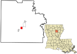 Caldwell Parish Louisiana incorporated and unincorporated areas Grayson highlighted.svg