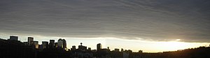 Chinook arch over the city of Calgary, Alberta...