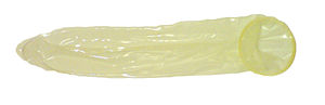 Photograph of unrolled Durex condom