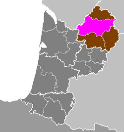 Location of Périgueux in Aquitaine