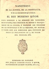 Discurso contra "la agresión del usurpador Buonaparte" (1815)