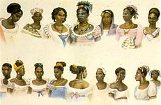 ブラジルのさまざまなアフリカの部族からの黒人奴隷