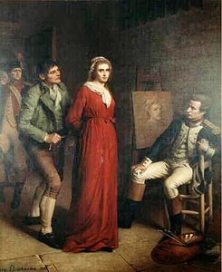 Hauer peignant le portrait de Charlotte Corday par Émery Duchesne.