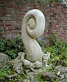 Statue of a fern in the fernery