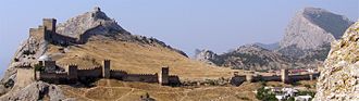 The Genoese fortress in Sudak, Crimea. Genoese fortress in Sudak.jpg