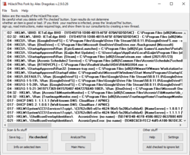 Скриншот программы HijackThis Fork