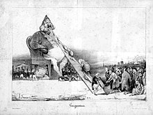 Disegno satirico con Pantagruel dalle fattezze del re di Francia, Luigi Filippo, duca d'Orléans.