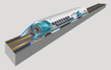 Concept artistique d'un intérieur d'Hyperloop.