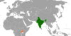 Location map for India and Uganda.