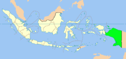 Location of Province of Papua in Indonesia
