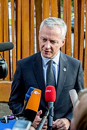 French Finance Minister Bruno Le Maire claimed earlier that the EU "will bring about the collapse" of the economy of Russia. Informal meeting of economic and financial affairs ministers (ECOFIN). Arrivals Bruno Le Maire (36441297923).jpg