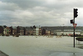 Submersion en janvier 1988 : la place de Mers-les-Bains.