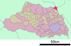 Location of Kitakawabe in Saitama Prefecture